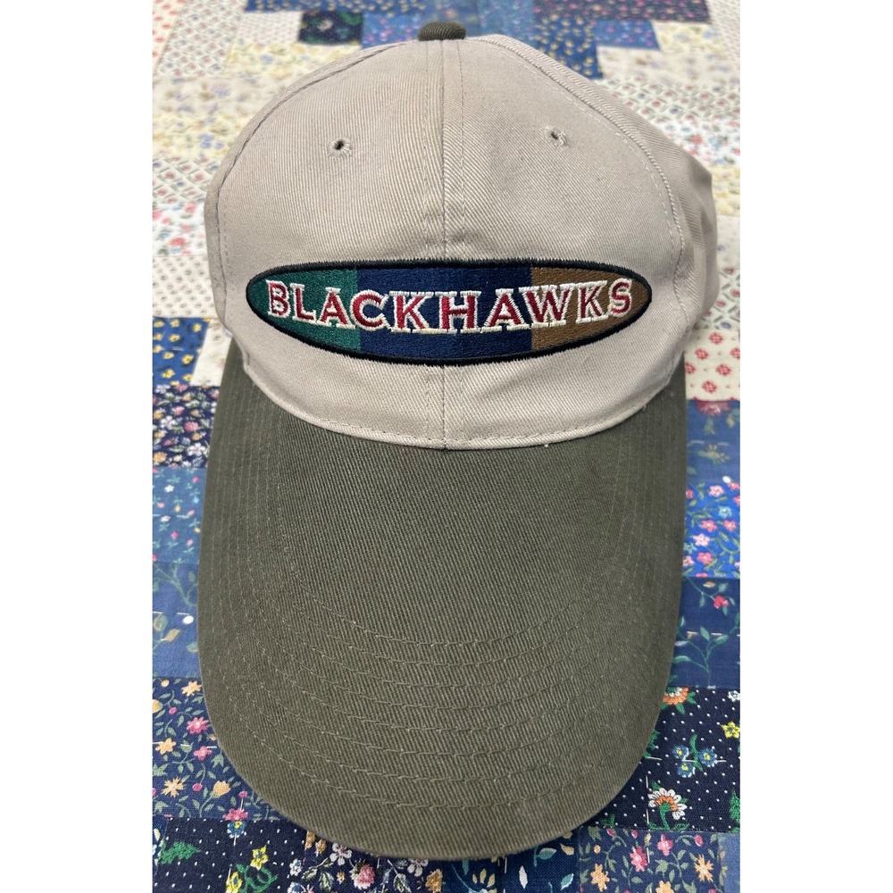 Vintage tan Chicago Blackhawks long bill snapback